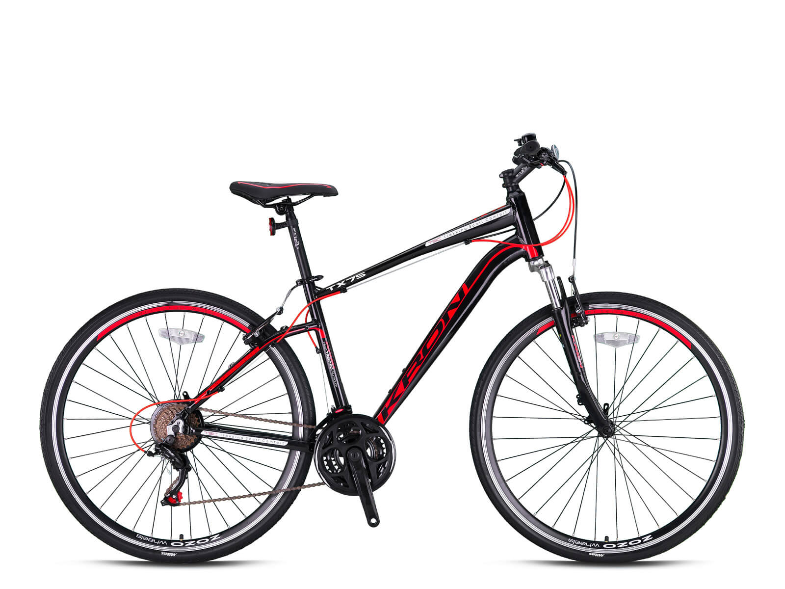 Kron TX75 28 Jant Trekking Bisiklet Siyah Füme Kırmızı 46 cm