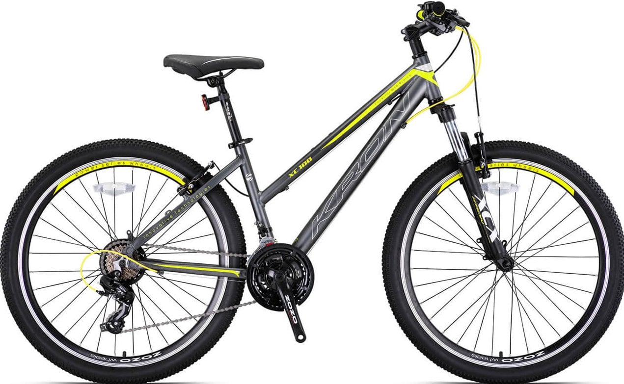 Kron XC 100 Lady 26 Jant Dağ Bisikleti Mat Füme- Gri/Açık Sarı 43 cm