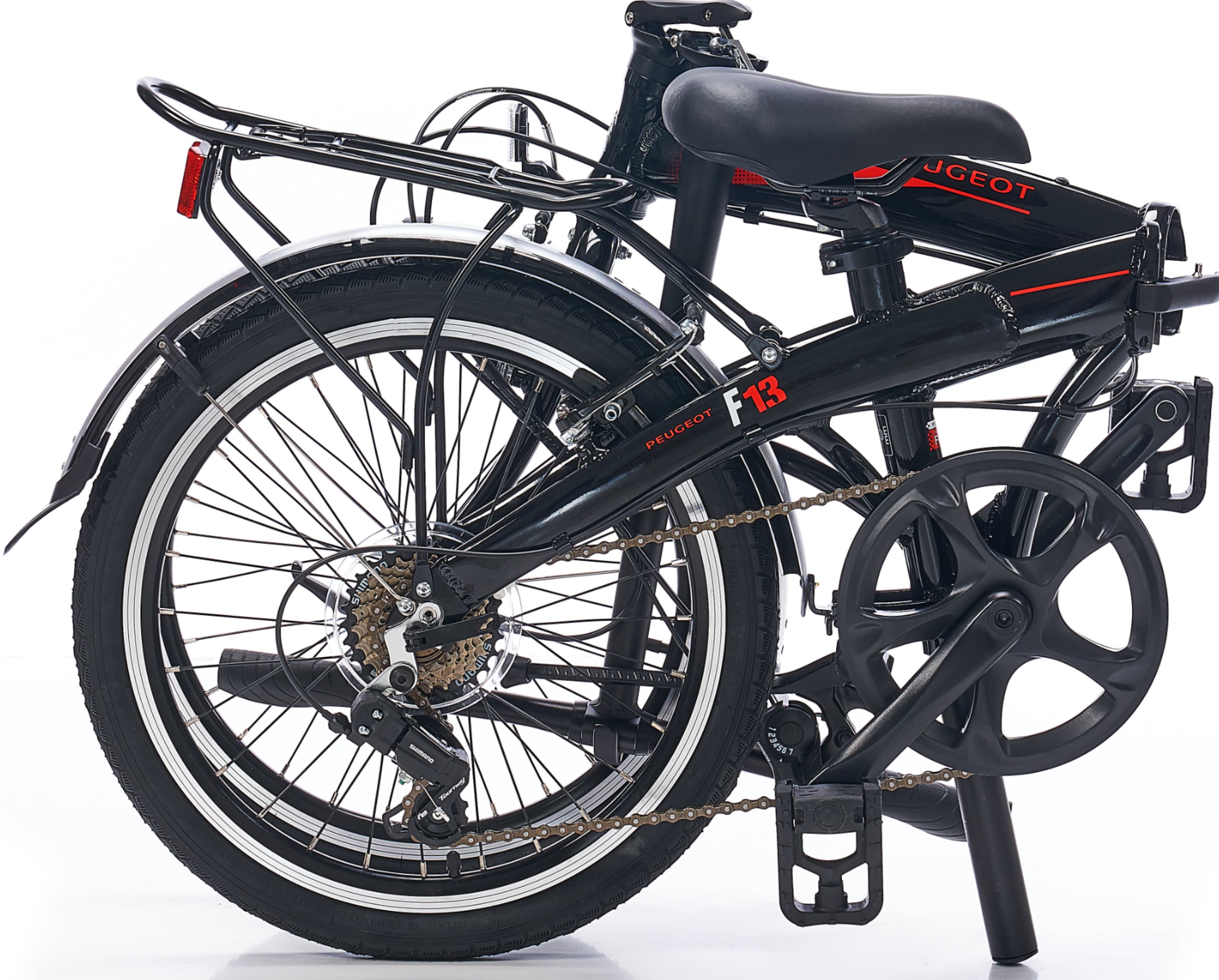 Peugeot F13 Katlanır Bisiklet Siyah-Kırmızı