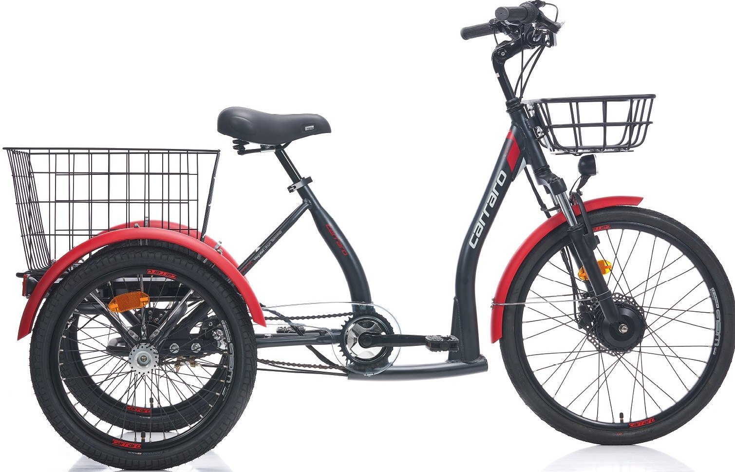 Carraro E-Pack 2.1 Elektrikli Kargo Bisikleti Siyah-Kırmızı-Gri
