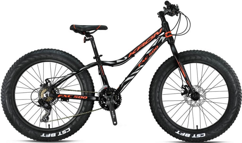 Kron FXC 500 Disk Fren 24 Jant Dağ Bisikleti Siyah-Neon Turuncu/Gri