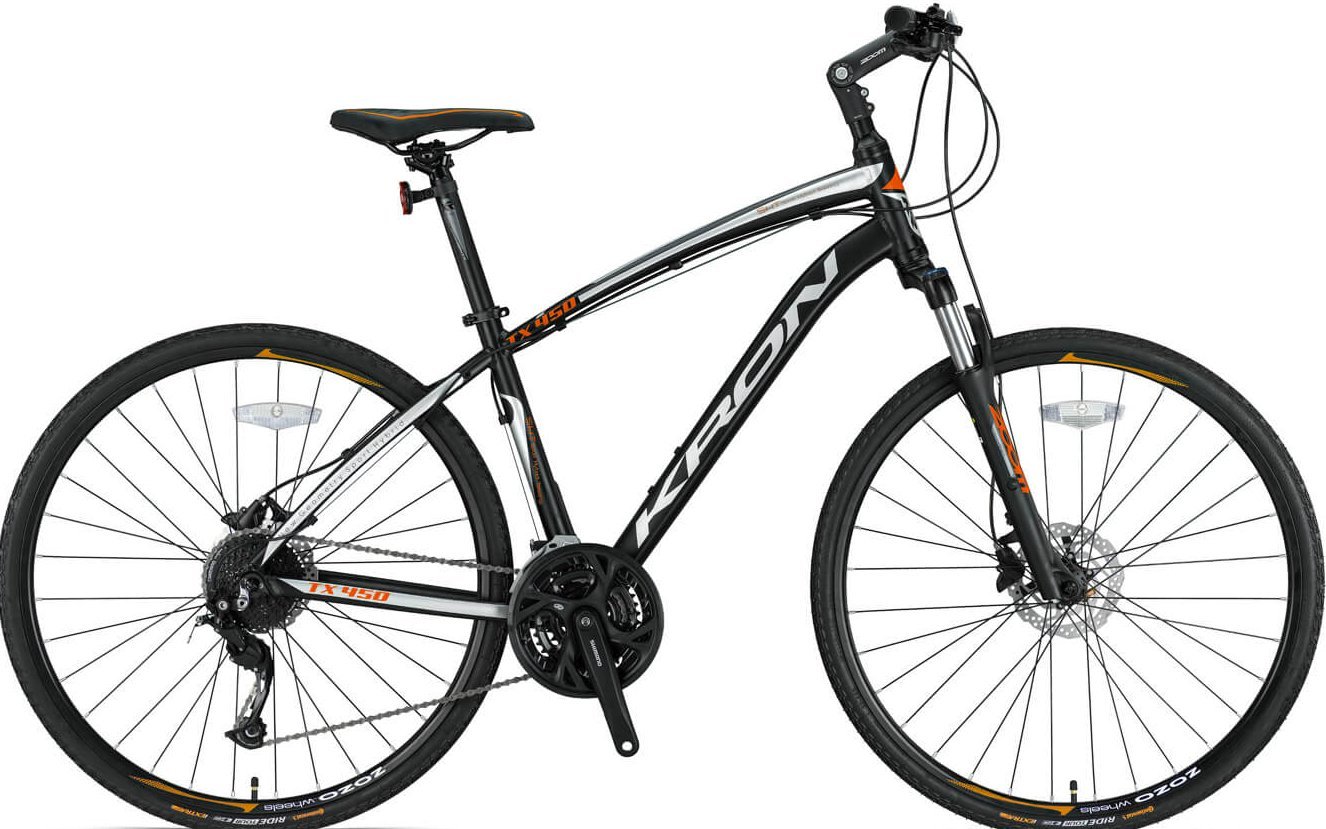 Kron TX450 Hidrolik Disk 28 Jant Trekking Bisiklet Mat Siyah-Turuncu 46 cm