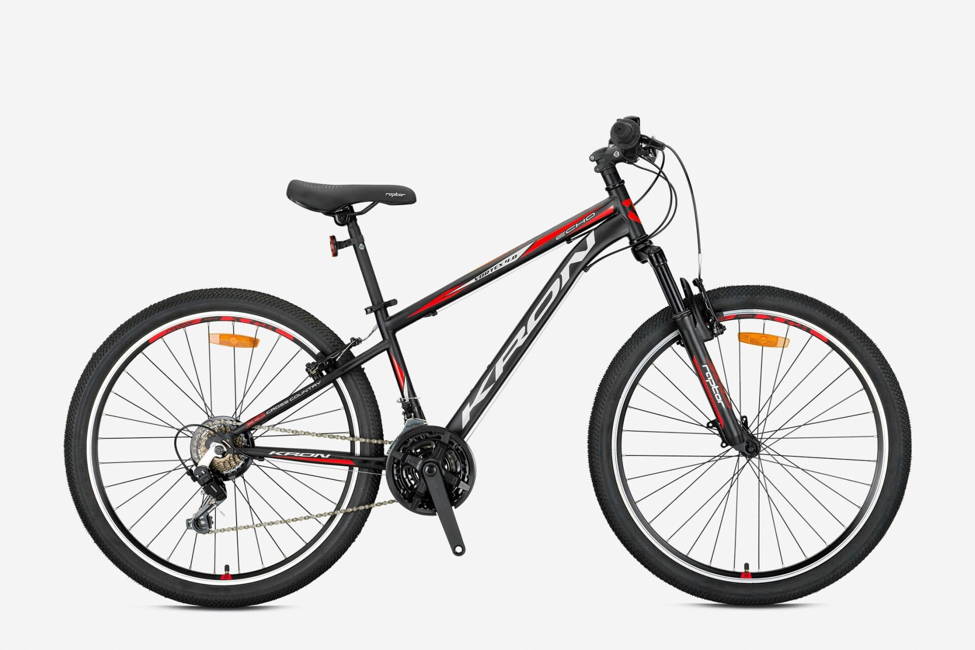 Kron Vortex 4.0 26 Jant Dağ Bisikleti Mat Siyah-Gri/Kırmızı