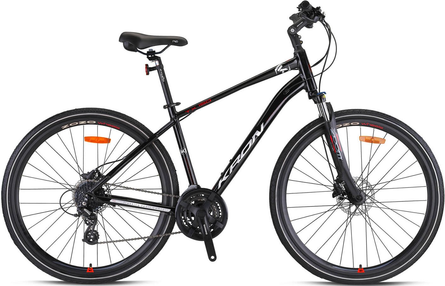 Kron TX150 Hidrolik Disk 28 Jant Trekking Bisiklet Mat Siyah-Kırmızı 51 cm