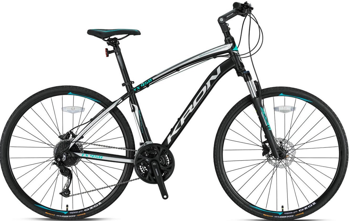 Kron TX450 Hidrolik Disk 28 Jant Trekking Bisiklet Mat Siyah-Yeşil 46 cm