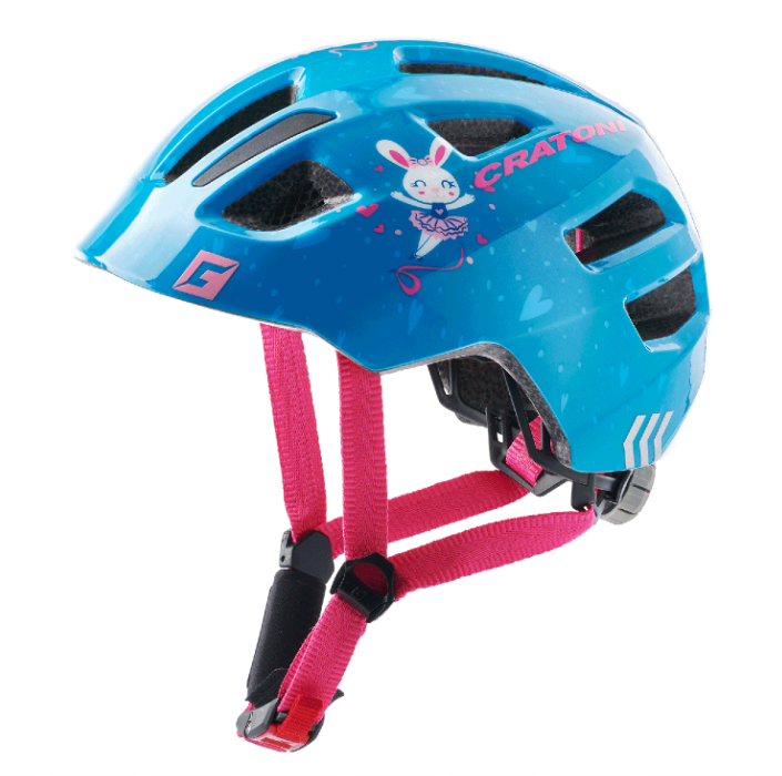 Kask Çocuk Maxster Bunny Blue Glossy Cratoni S-M 51-56 cm