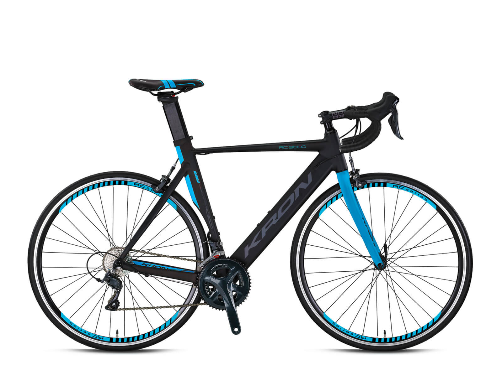 Kron RC 3000 28 Jant Yol Bisikleti Mat Siyah-Koyu Turkuaz 50 cm