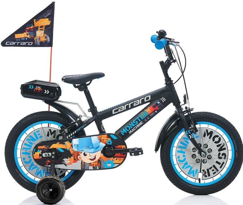 Carraro Monster 16 Jant Erkek Çocuk Bisikleti Siyah-Mavi