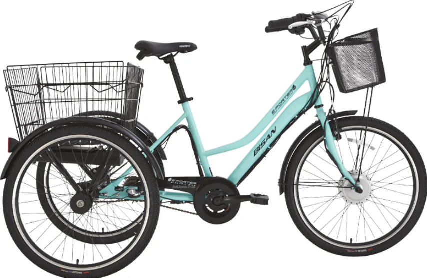 Bisan E-Porter Lit Elektrikli Kargo Bisikleti Turkuaz