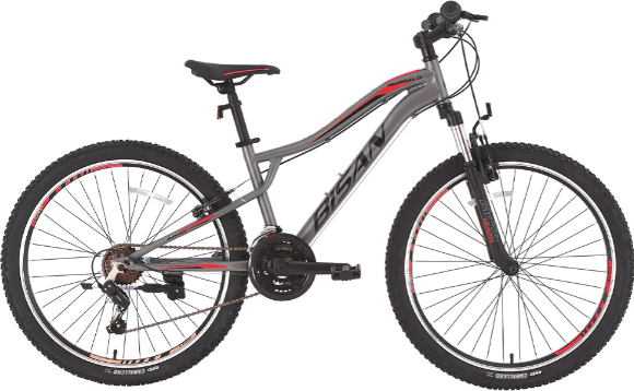 Bisan Buffalo V fren 24 Jant Çocuk Bisikleti Gri-Kırmızı