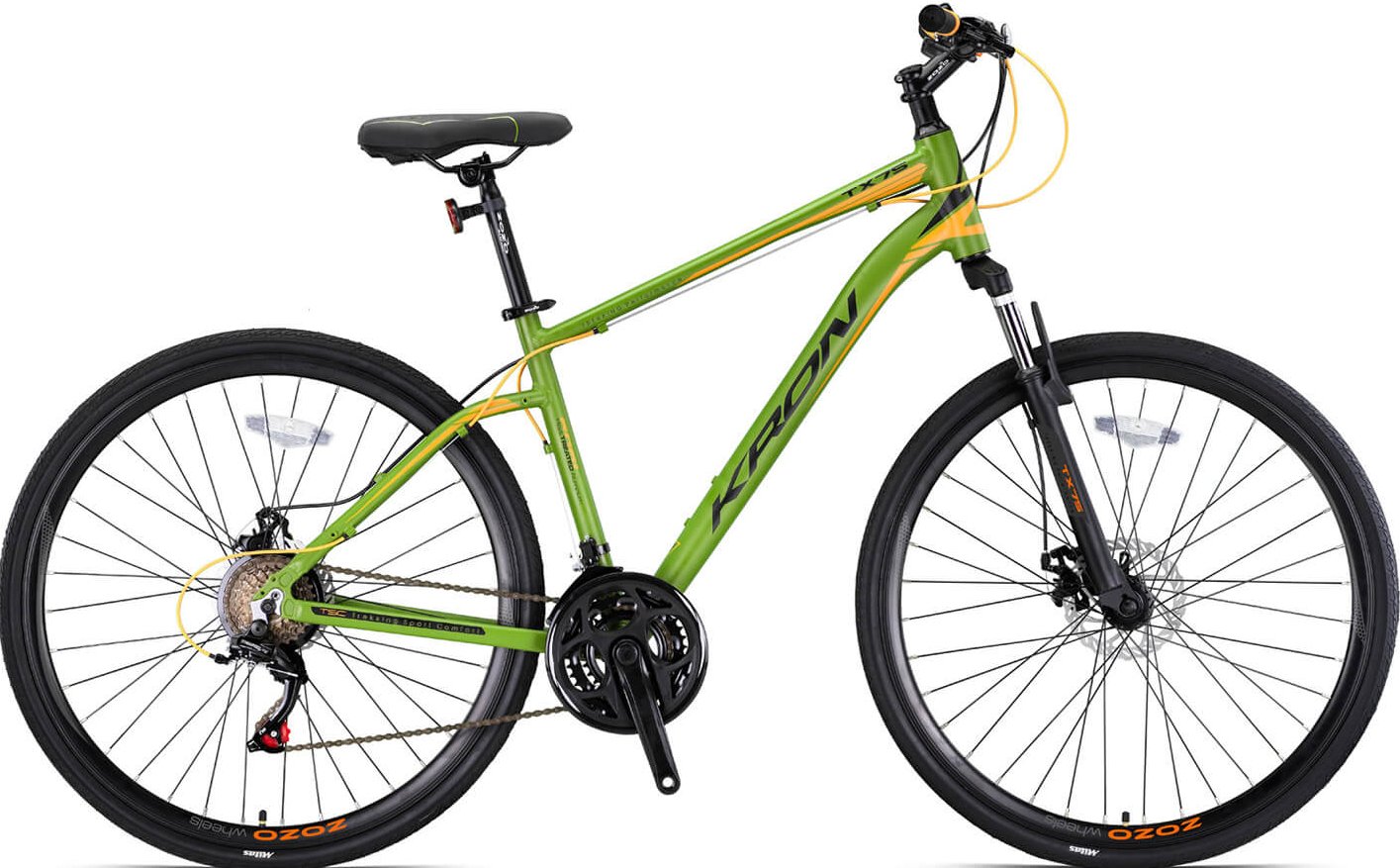 Kron TX75 Hidrolik Fren 28 Jant Trekking Bisiklet Mat Haki-Siyah-Turuncu 46 cm