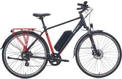 Carraro E-Life elife 28 Jant Elektrikli Şehir Bisikleti Siyah-Kırmızı-Gümüş 47 cm