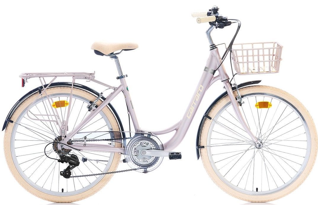 Carraro Juliet 26 Jant 21 vites Şehir Bisikleti Gri Krom Krem