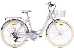 Carraro Juliet 26 Jant 21 vites Şehir Bisikleti Gri Krom Krem