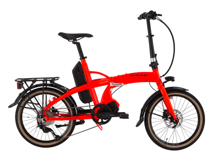 Bisan E-Folding Strike Neon Turuncu Katlanır Elektrikli Bisiklet 47.5 cm