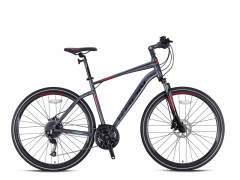 Kron TX300 Hidrolik Disk 28 Jant Trekking Bisiklet Mat Siyah-Turkuaz-Fume 41 cm