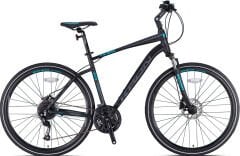 Kron TX300 Hidrolik Disk 28 Jant Trekking Bisiklet Mat Siyah-Turkuaz-Fume 41 cm