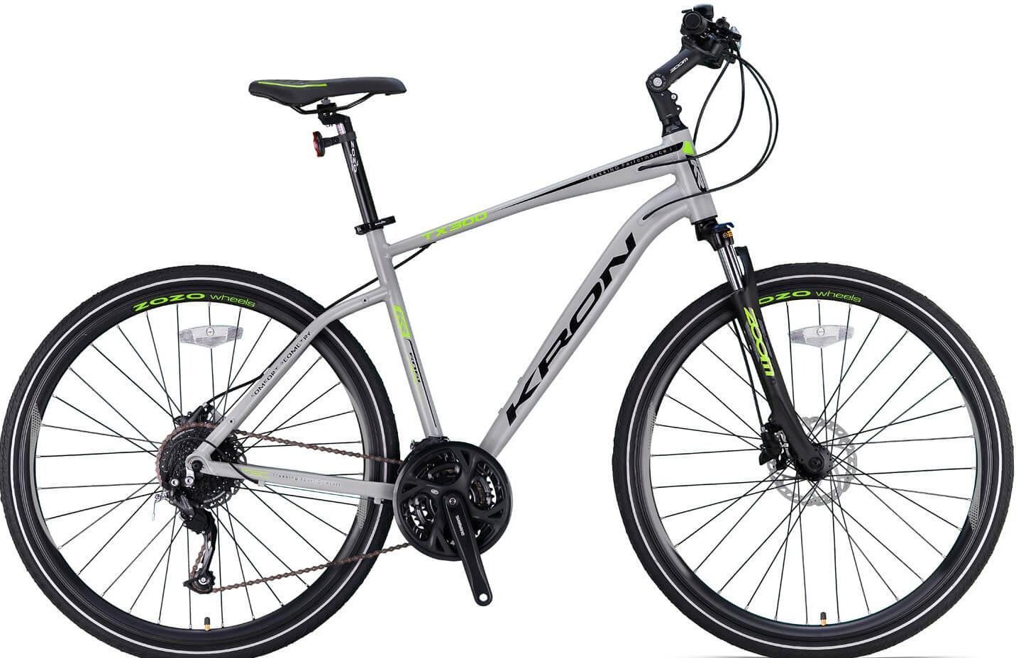 Kron TX300 Hidrolik Disk 28 Jant Trekking Bisiklet Mat Bej-Gri/Neon Sarı 41 cm