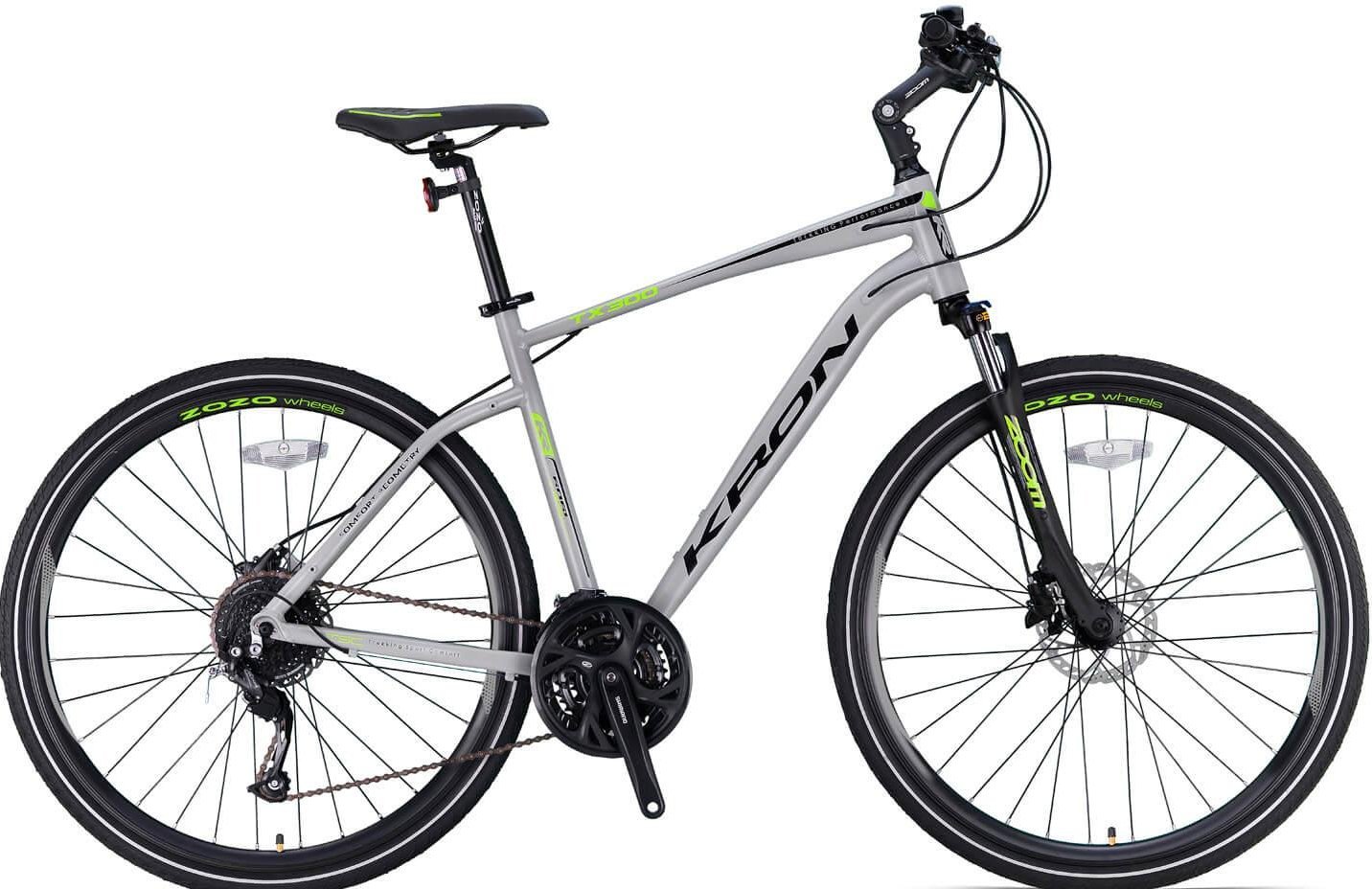 Kron TX300 Hidrolik Disk 28 Jant Trekking Bisiklet Mat Bej-Gri/Neon Sarı 41 cm