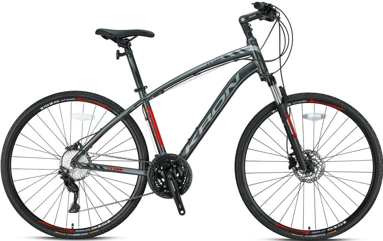 Kron TX500 Hidrolik Disk 28 Jant Trekking Bisiklet Mat Siyah -Neon Sarı 46 Cm