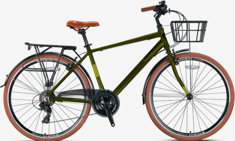 Kron CX100 28 Jant Şehir Bisikleti Mat Haki-Sarı 46 cm
