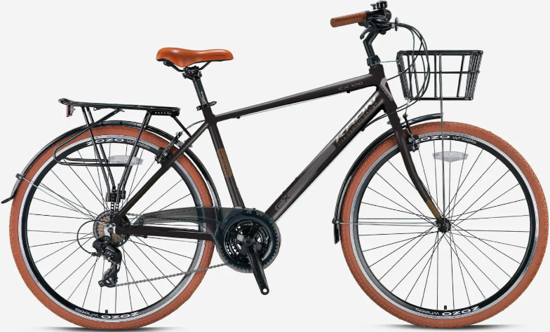 Kron CX100 28 Jant Şehir Bisikleti Mat Siyah-Kahve 46 cm