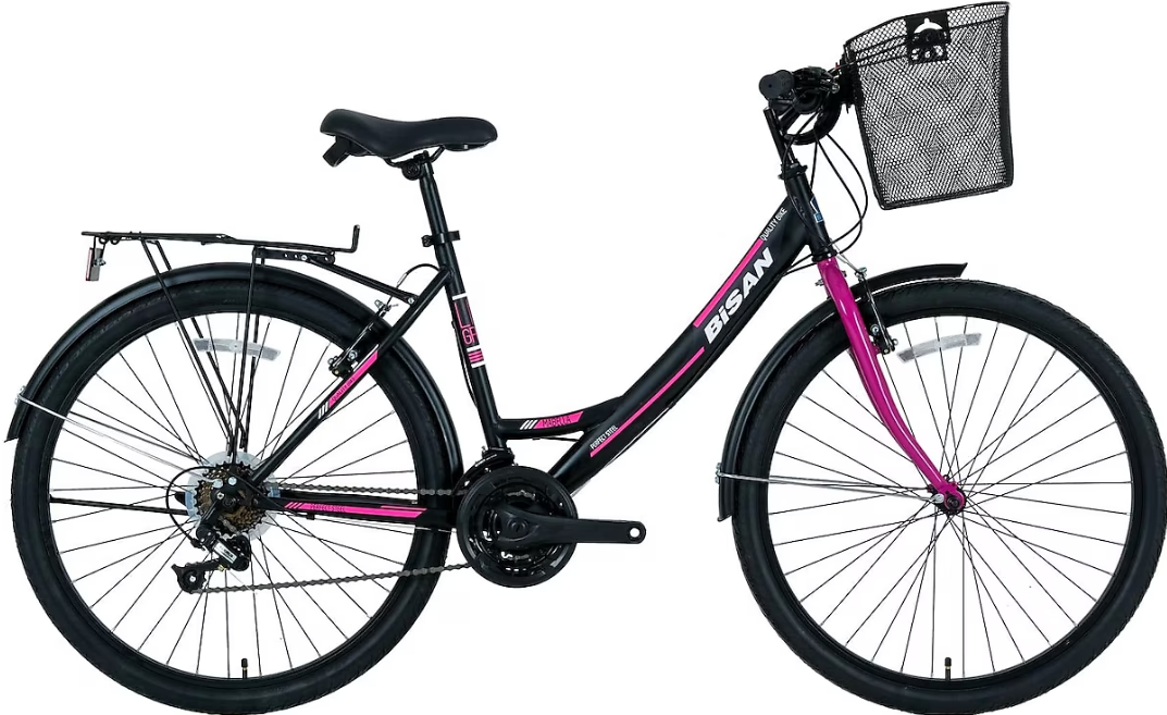Bisan Mabella 24 Jant Şehir Bisikleti Mat Siyah-Mor