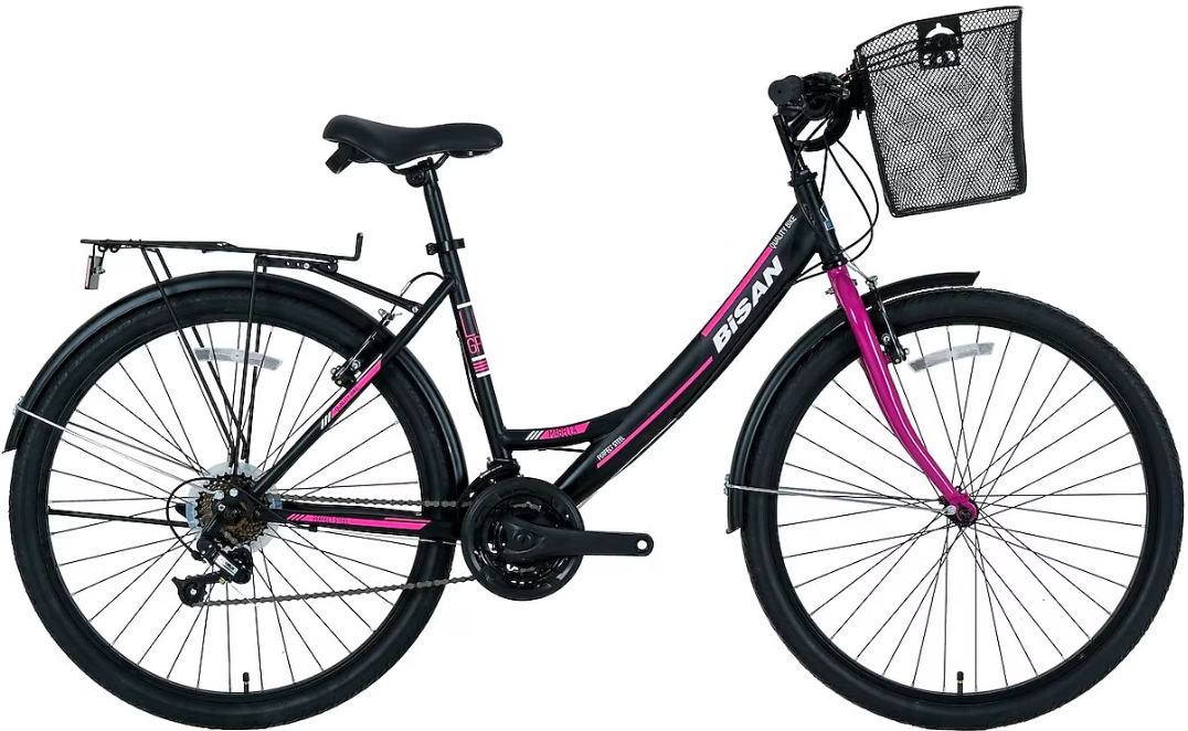 Bisan Mabella 26 Jant Şehir Bisikleti Mat Siyah-Mor