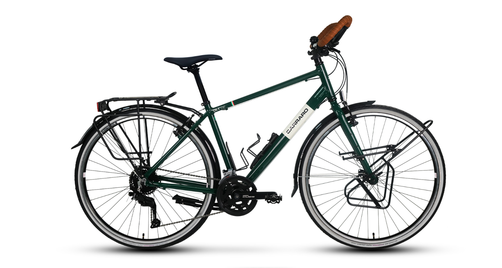 Carraro CR-T Trip 28 Jant 27 Vites Tur Bisikleti Koyu Yeşil-Beyaz 47 cm