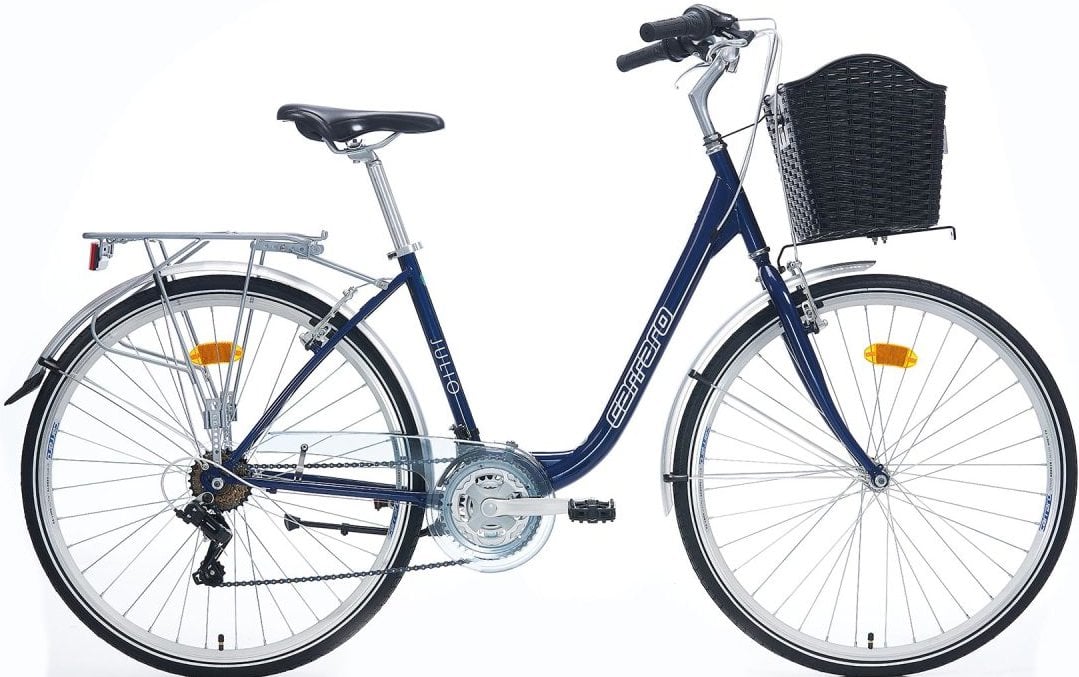 Carraro Julio 28 Jant 21 vites Şehir Bisikleti Metalik Mavi-Gümüş 46 cm