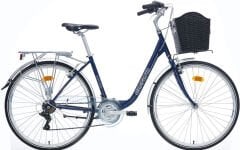 Carraro Julio 28 Jant 21 vites Şehir Bisikleti Metalik Mavi-Gümüş 46 cm