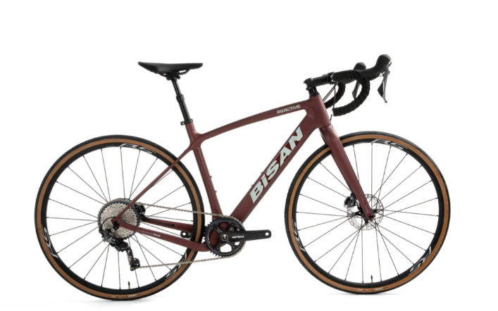 Bisan Reactive Carbon Gravel Bisiklet Mat Koyu Bordo 49 cm