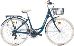 Carraro Juliet 28 Jant 21 vites Şehir Bisikleti Mat Mavi-Krom 43 cm