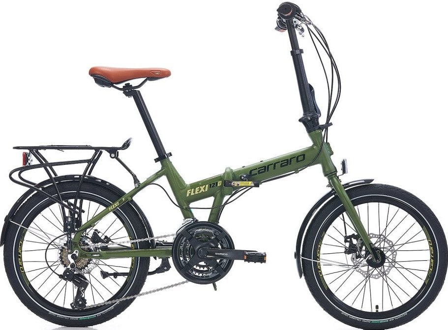 Carraro Flexi 121 D Katlanır Bisiklet Haki Yeşil-Siyah