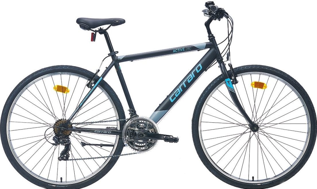 Carraro Active 280 28 Jant 21 Vites Şehir Bisikleti Siyah-Koyu Gri/Kırmızı