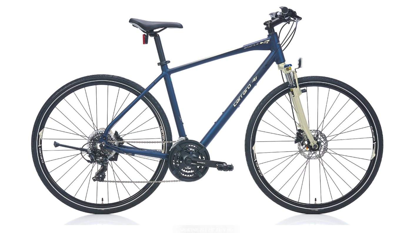Carraro Sportive 223 28 Jant 21 Vites Hidrolik Fren Şehir Bisikleti Mat Lacivert-Sarı 46 cm