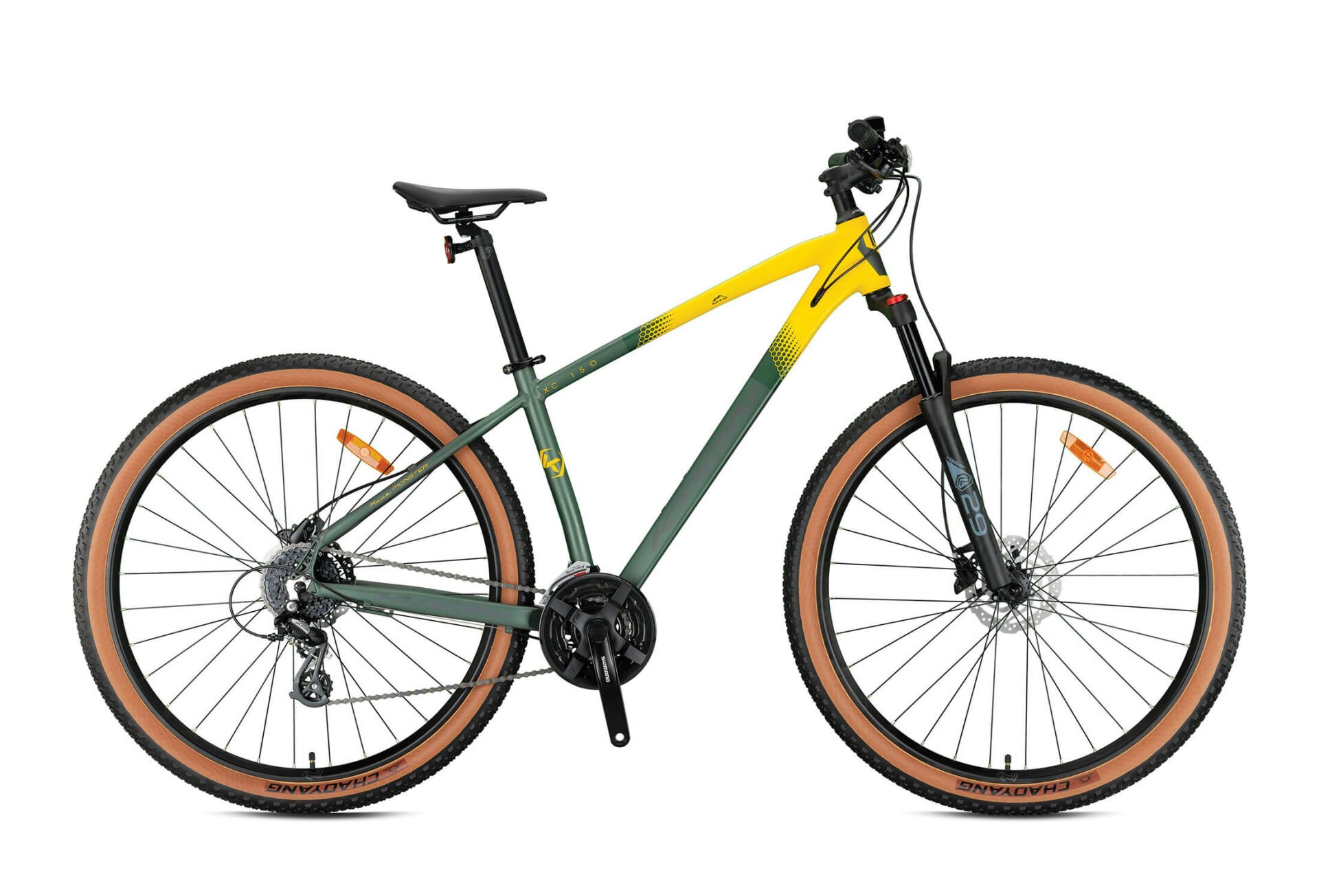 Kron XC 150 Hidrolik Fren 27.5 Jant Dağ Bisikleti Mat Yeşil-Sarı 38 cm