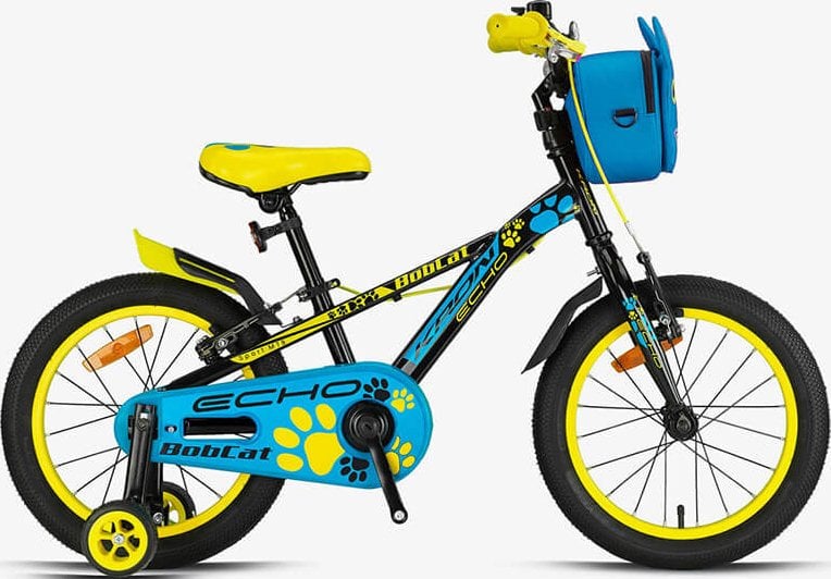 Kron Bobcat 16 Jant Erkek Çocuk Bisikleti Siyah-Mavi/Açık Sarı