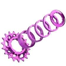 Single Arka Dişli 18T Alüminyum Kırmızı-Mavi-Mor