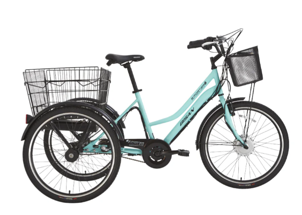 Bisan E-Porter Lx-26 Elektrikli Kargo Bisikleti 3 Vites Turkuaz 44 cm