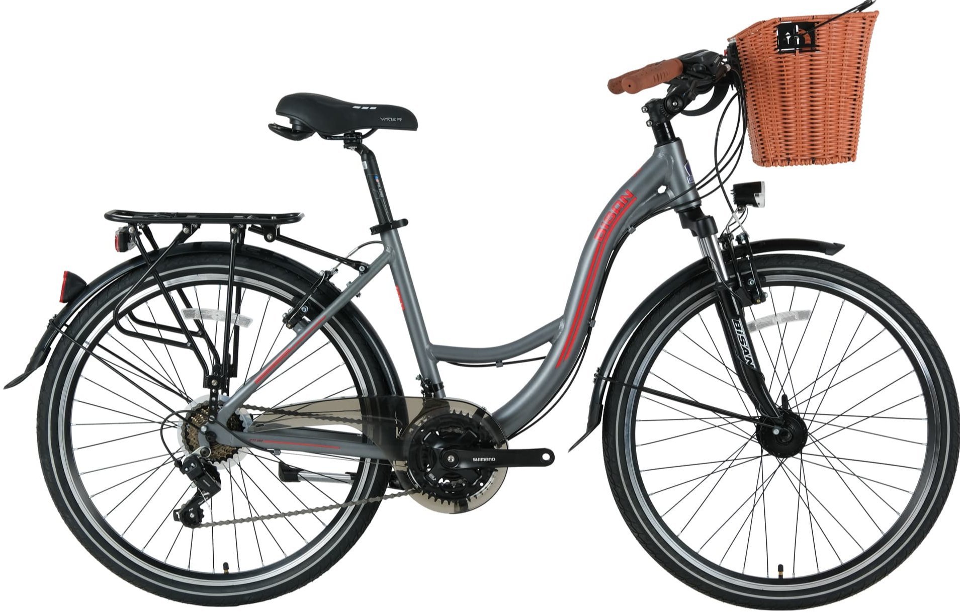 Bisan Sandy 26 Jant Şehir Bisikleti Gri-Kırmızı