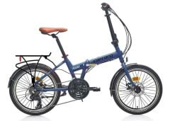Carraro Flexi 121 D Katlanır Bisiklet Mat Navy Mavi-Siyah Kahve