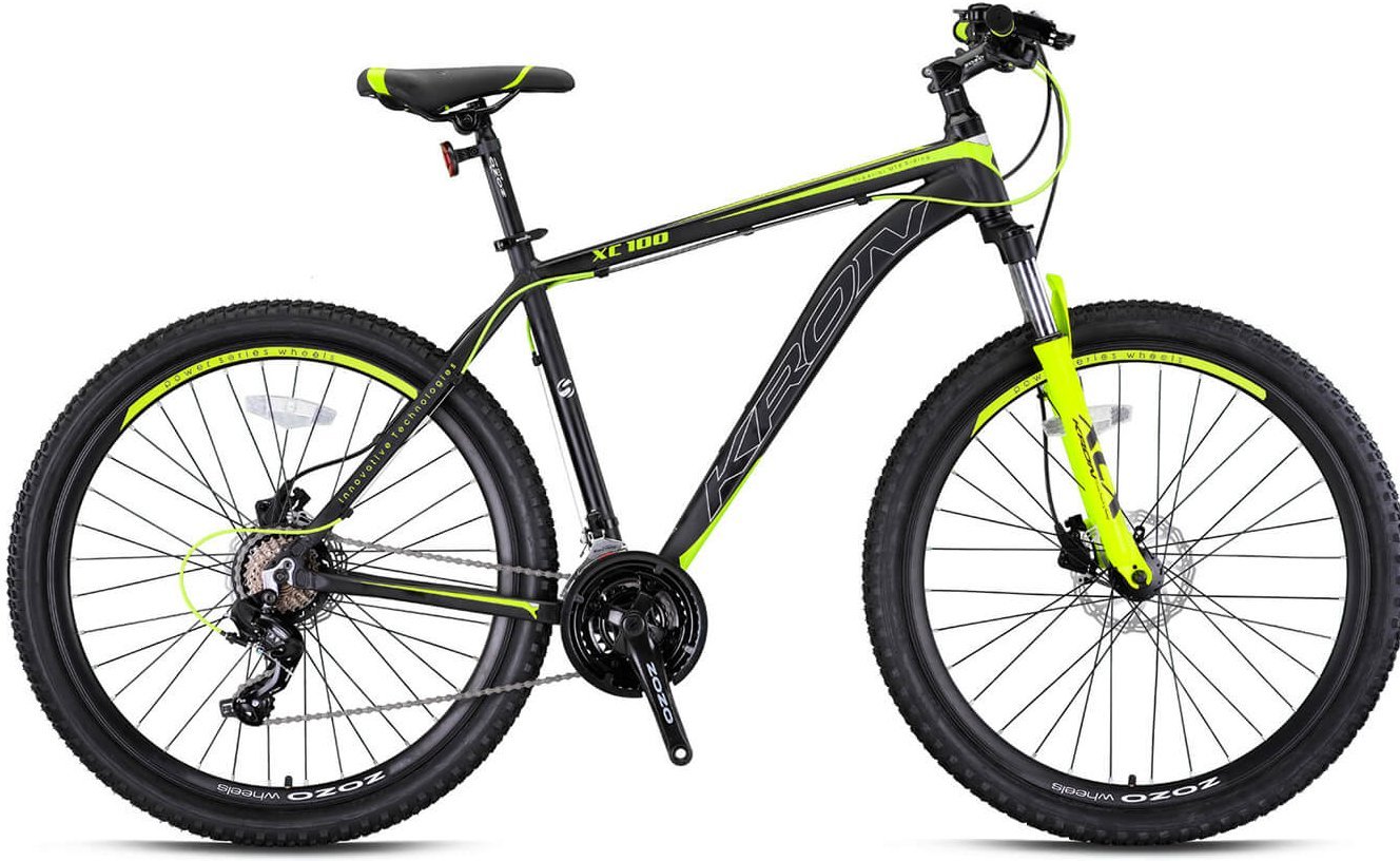 Kron XC100 26 Jant Dağ Bisikleti Mat Siyah Gri/Neon Sarı