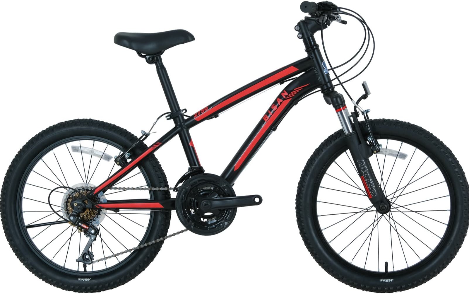 Bisan Kds2750 20 Jant Çocuk Bisikleti Mat Siyah-Kırmızı
