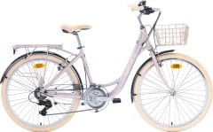 Carraro Juliet 26 Jant 21 vites Şehir Bisikleti Metalik Pembe-Krom/Krem