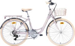 Carraro Juliet 26 Jant 21 vites Şehir Bisikleti Metalik Pembe-Krom/Krem 43 cm