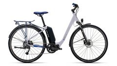 Carraro E-Time Venus Hidrolik Fren 28 Jant Elektrikli Şehir Bisikleti Mat Gümüş-Siyah/Koyu Mavi 43 cm