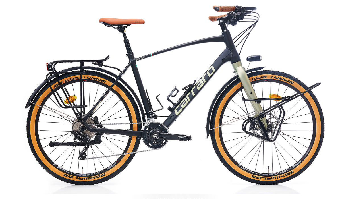 Carraro CR-T Trail 27.5 Jant 30 Vites Tur Bisikleti Mat Siyah- Yeşil 44 cm