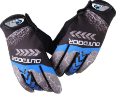 Eldiven Uzun Parmak Likralı Mavi