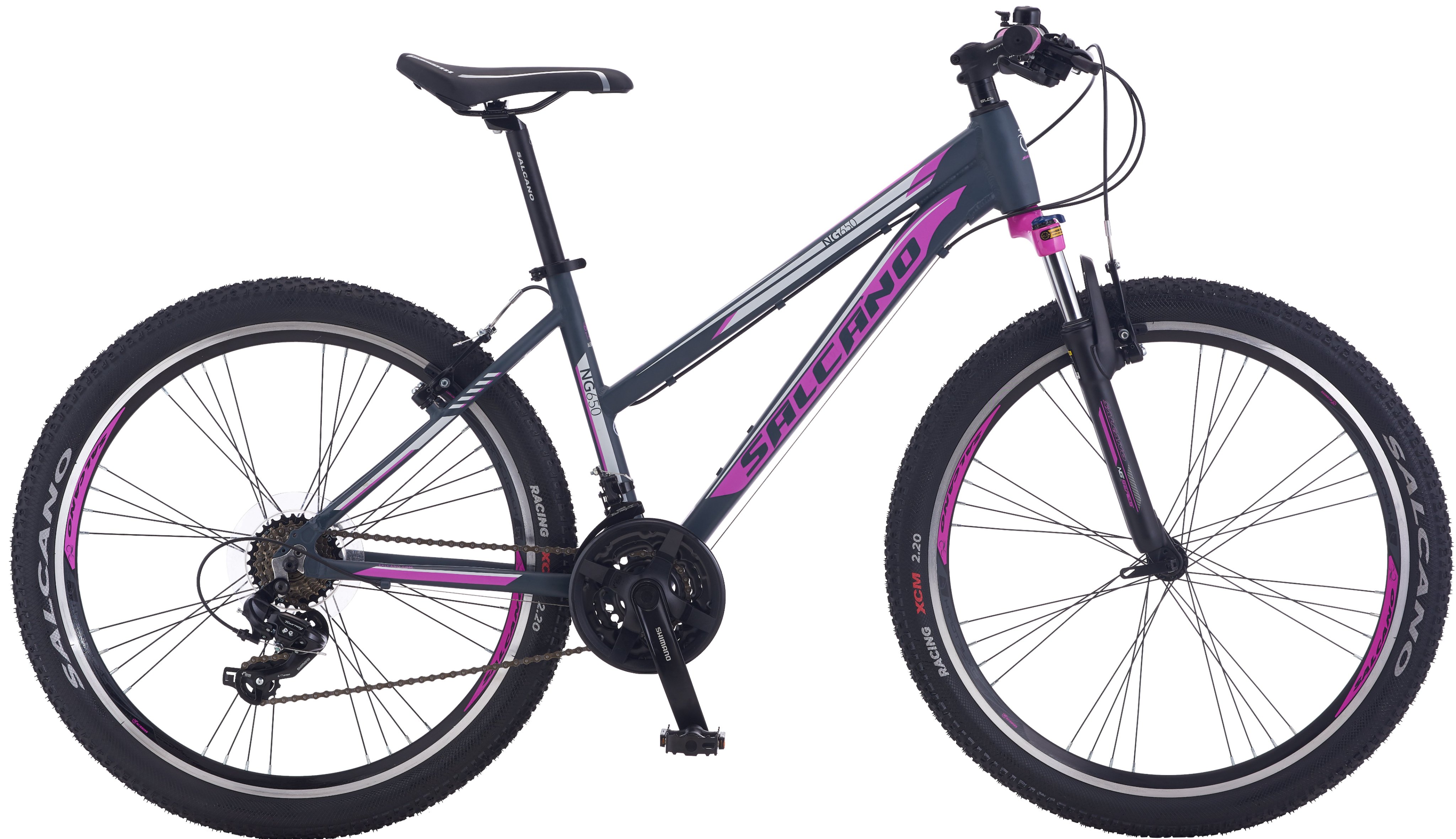 Salcano NG650 Lady V Fren 26 Jant Dağ Bisikleti Mat Antrasit Gri-Mor/Beyaz